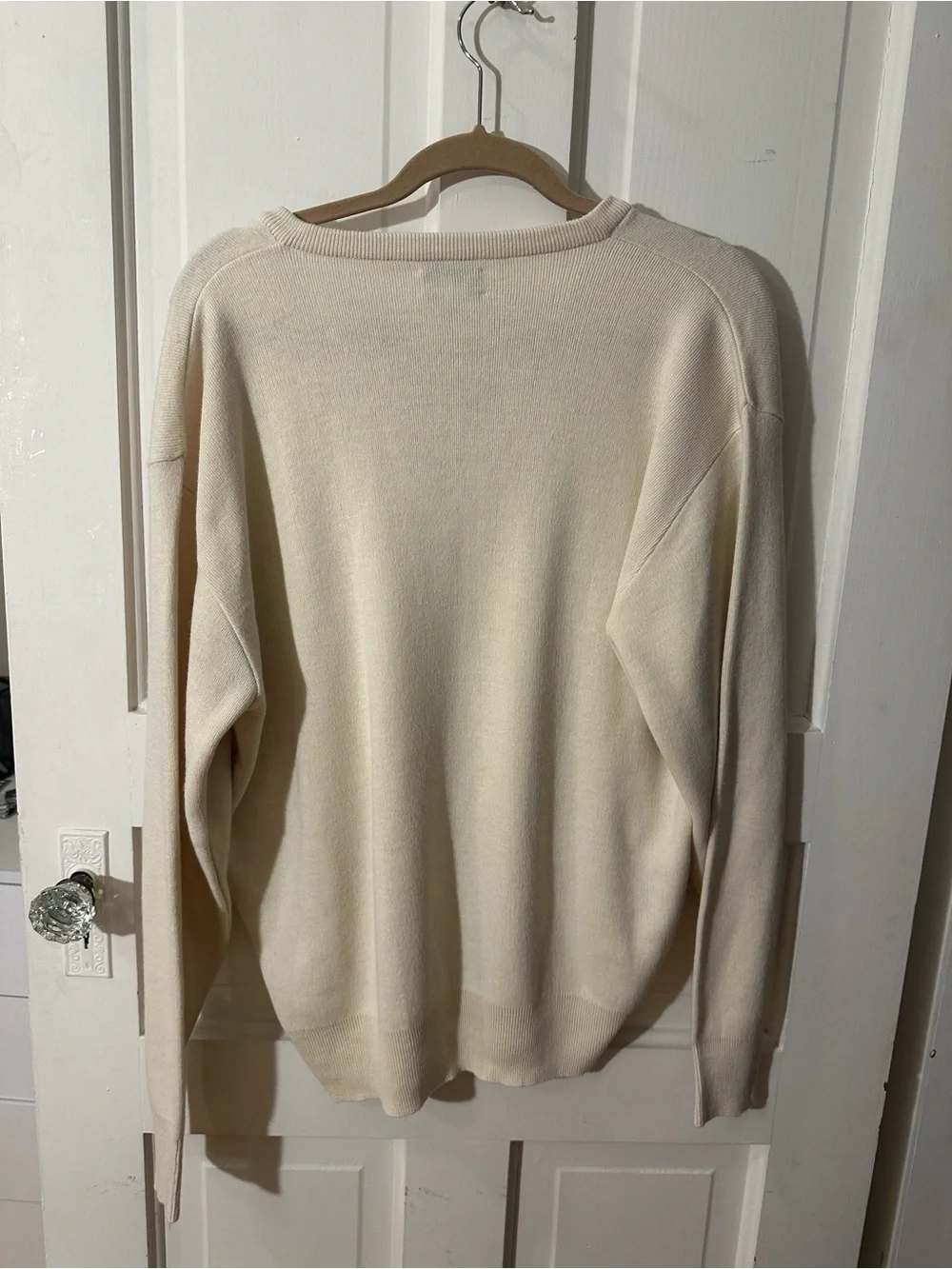 Izod Men's V-Neck Sweater in Cream